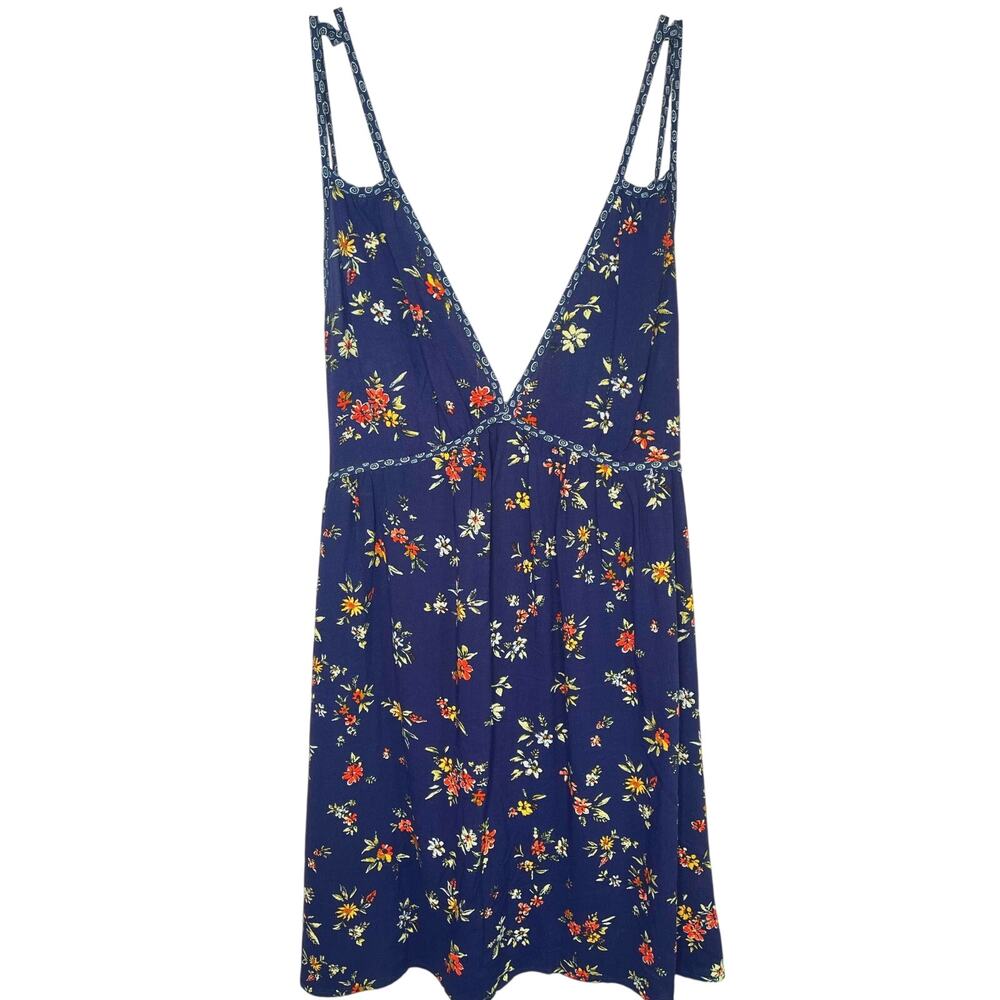 Band Of Gypsies navy floral babydoll mini dress, size S, EUC